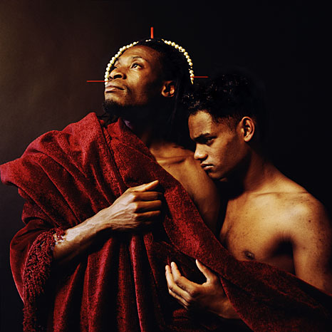 Inszenierung von Jesus und Johannes als junge, schwarze Männer