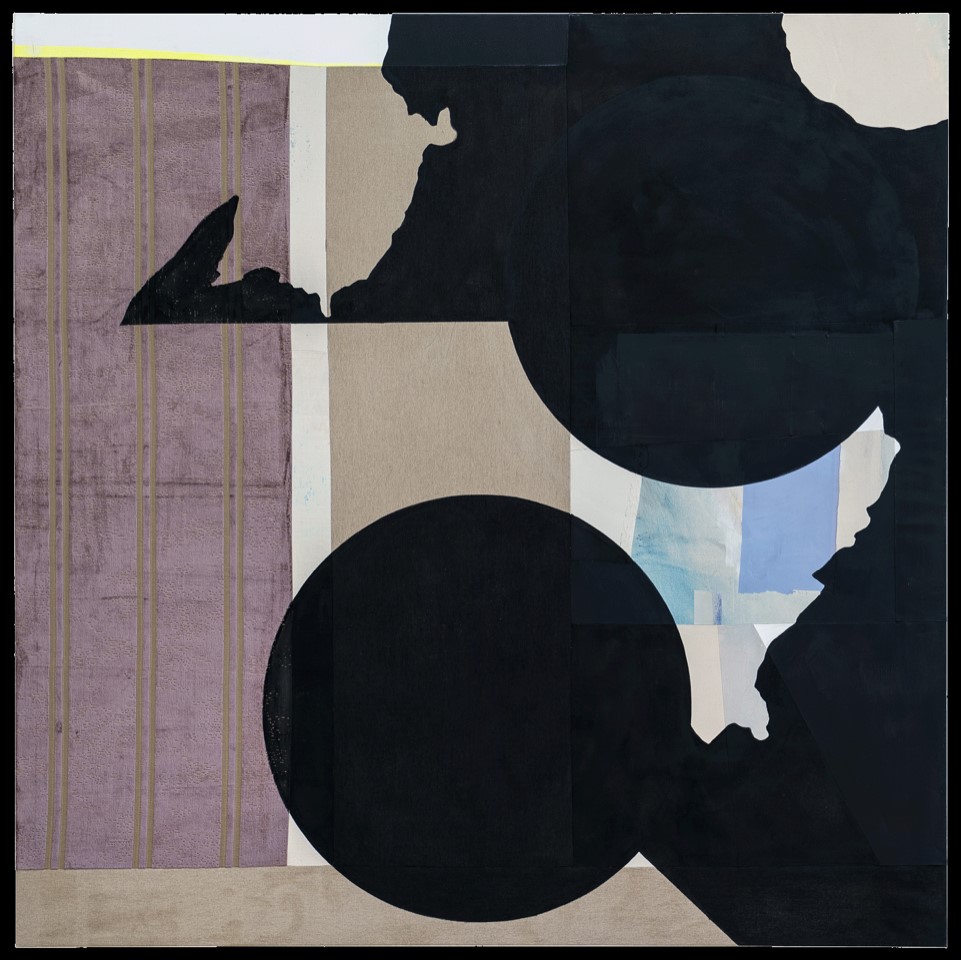 Collage aus Stoffen in verschiedenen Farben und Formen